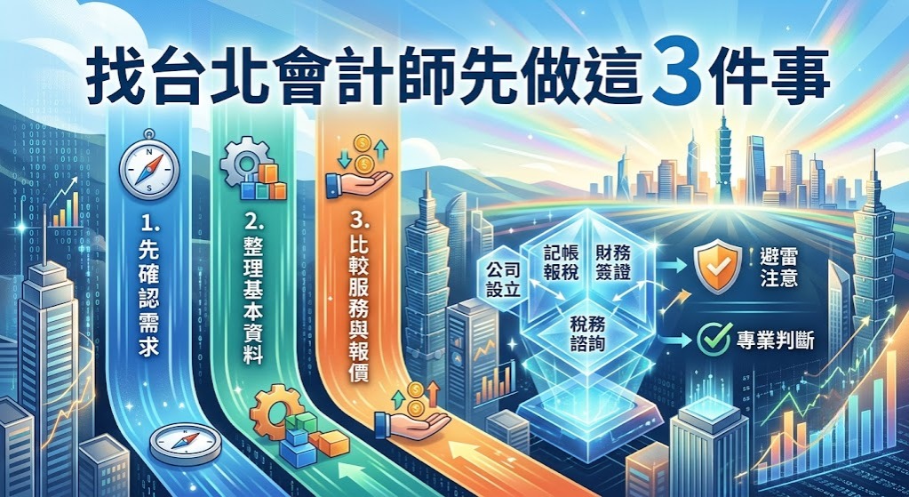 台北會計師怎麼找?委託前先確認這3件事,服務、費用與避雷重點一次看